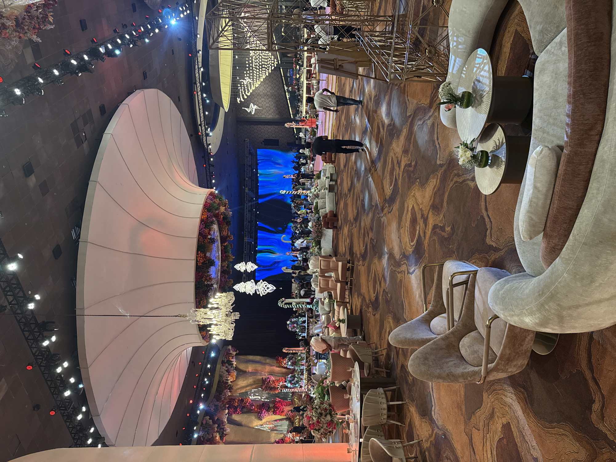 Elaborate banquet hall event space documented in Gurgaon