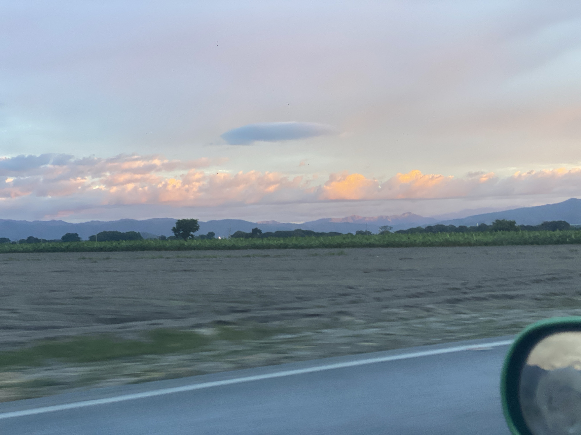 Sunset highway journey documented in Santa Rita, Venezuela