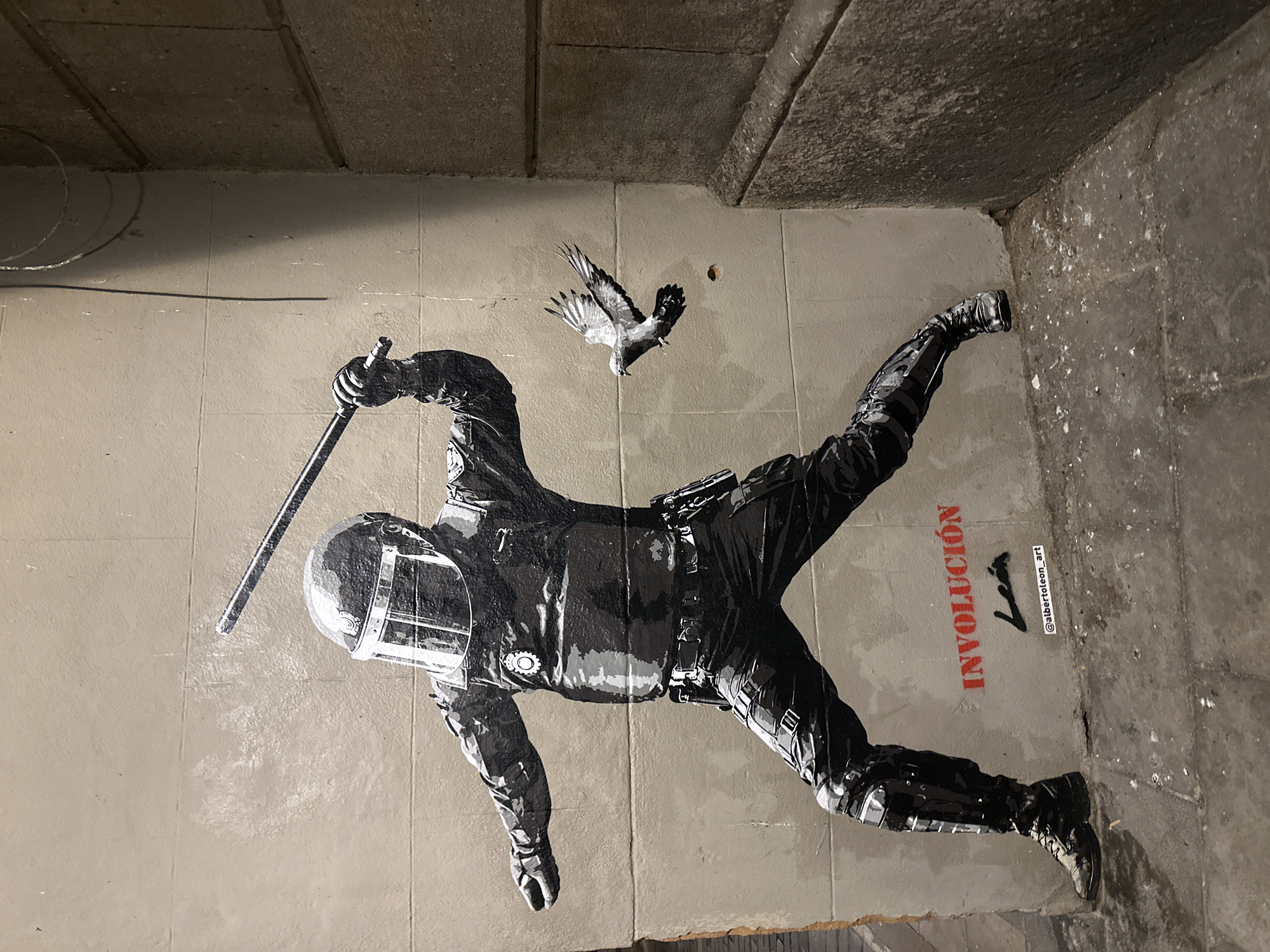 Barcelona street art and illuminated Arc de Triomf documented