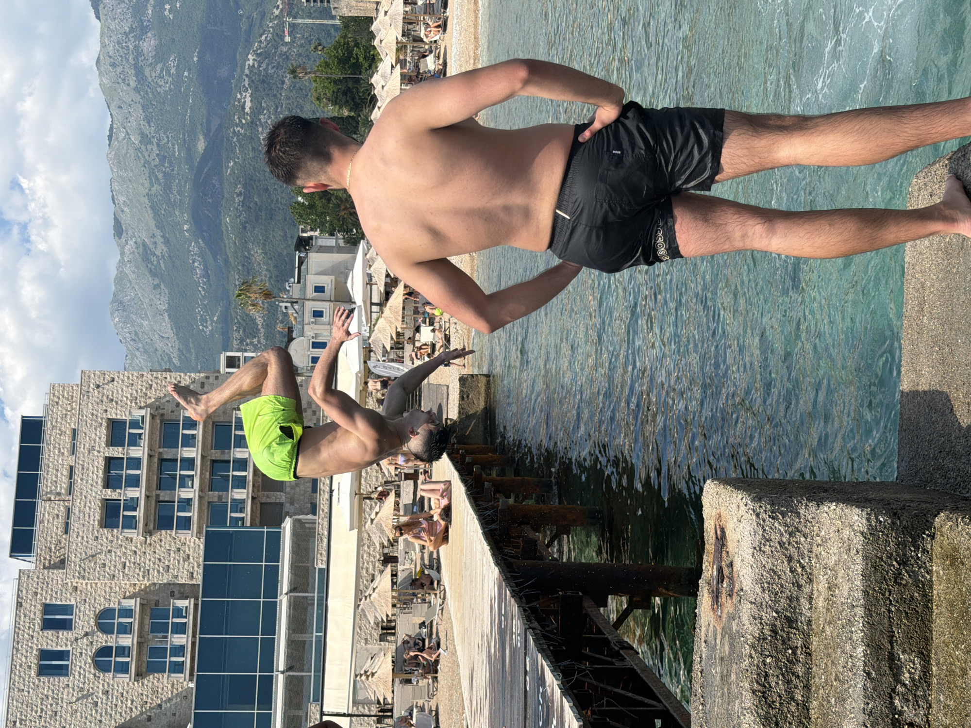 Summer afternoon on Budva's waterfront piers and beaches