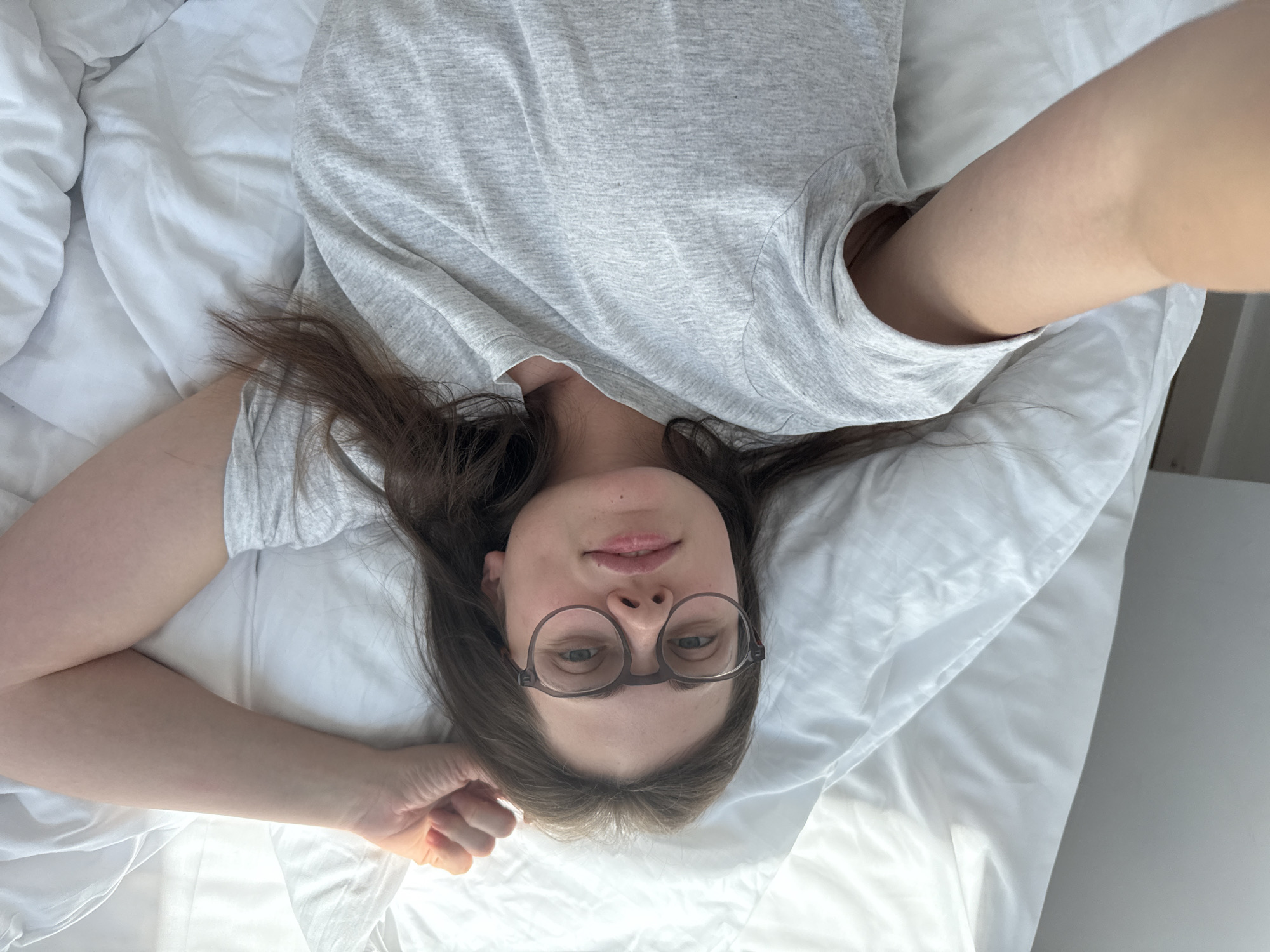 Lazy afternoon on a white bed in Szklarska Poręba
