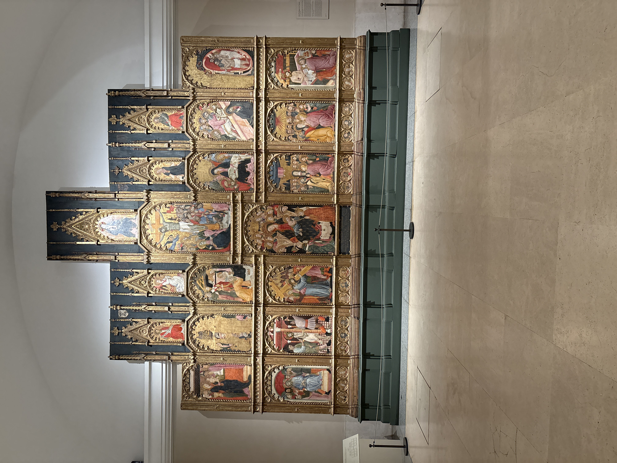 Visitor documents religious artworks at Madrid's Prado Museum