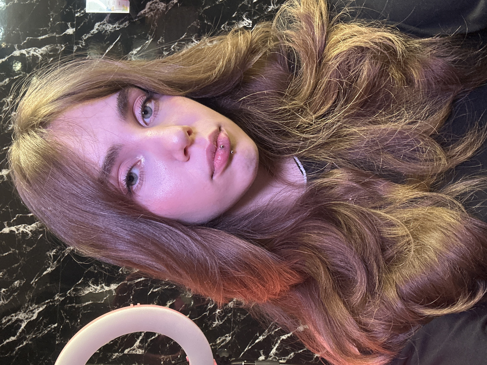 Woman with monroe piercing photographed in Saratov, Russia