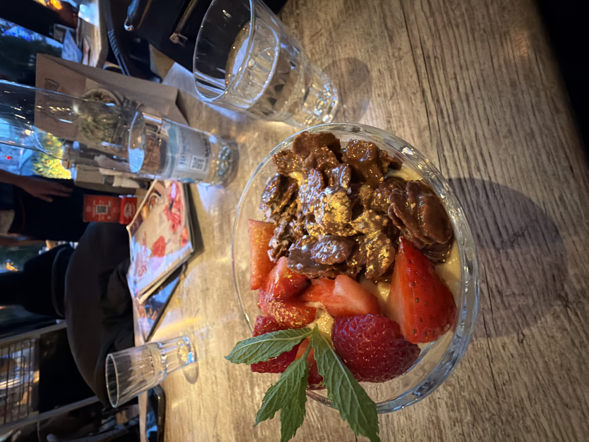 Evening dessert service documented at Sofia restaurant