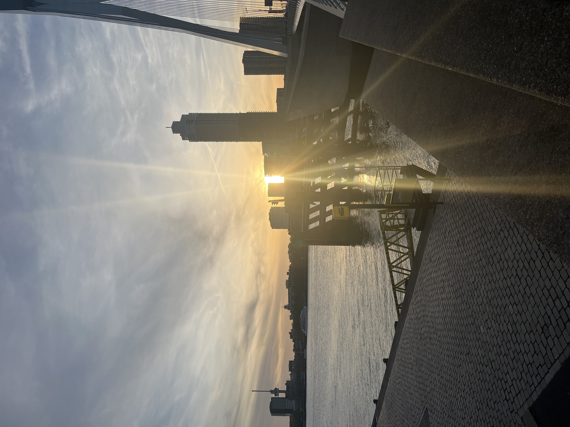 Rotterdam sunset view captured featuring iconic Erasmus Bridge