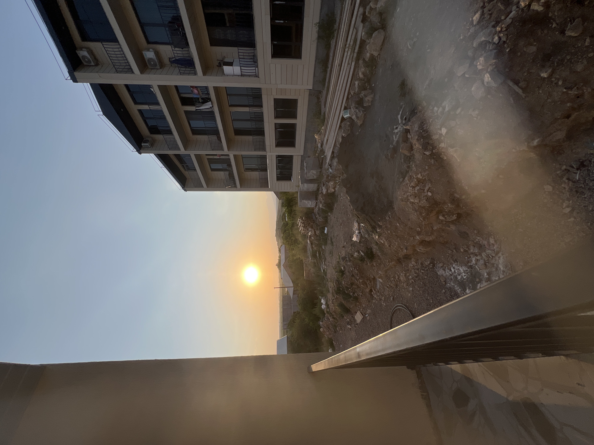 Sunset over a Nor Geghi construction site, Armenia