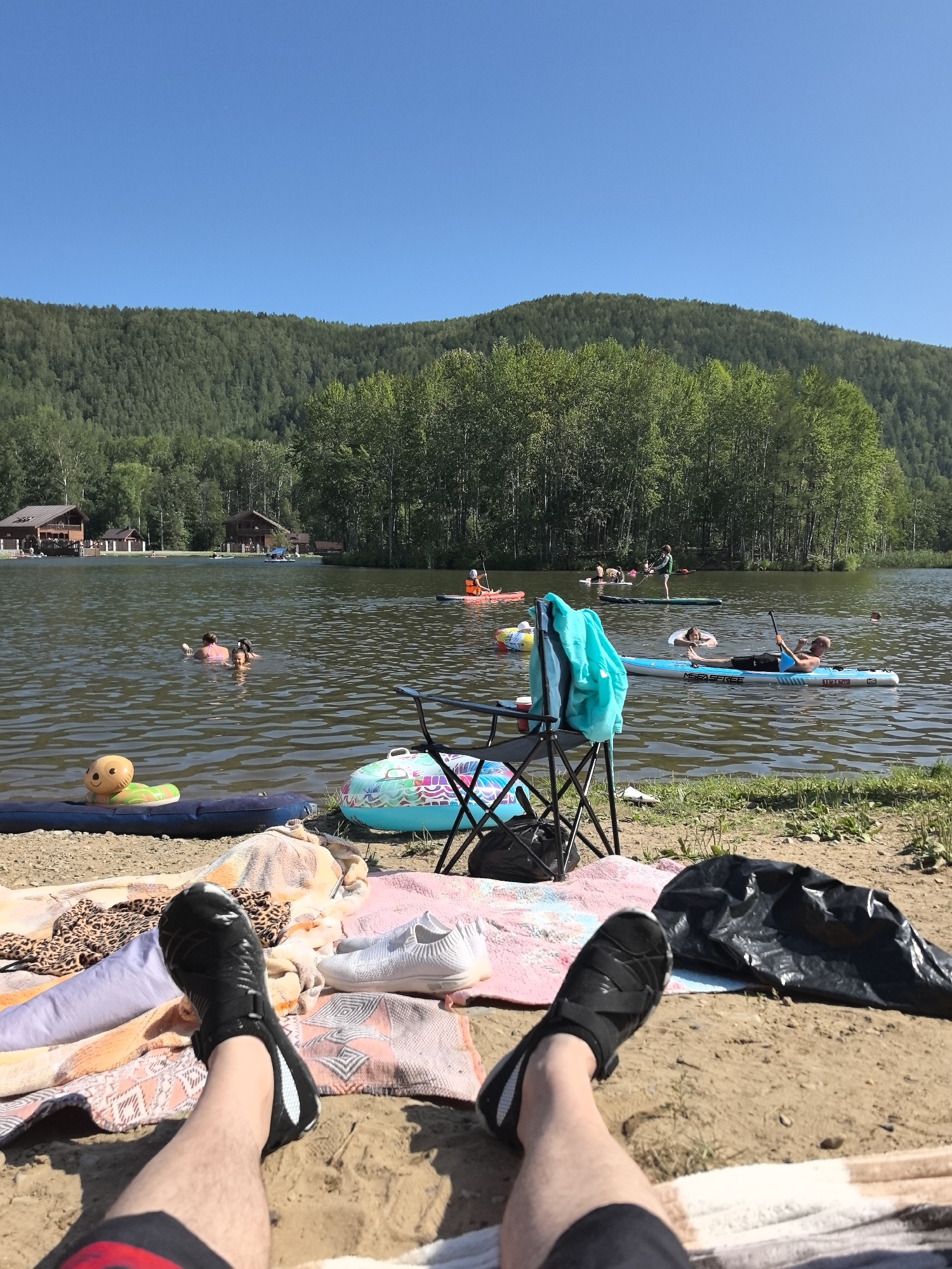 Lakeside summer day at Solnechnyi reservoir, Russia