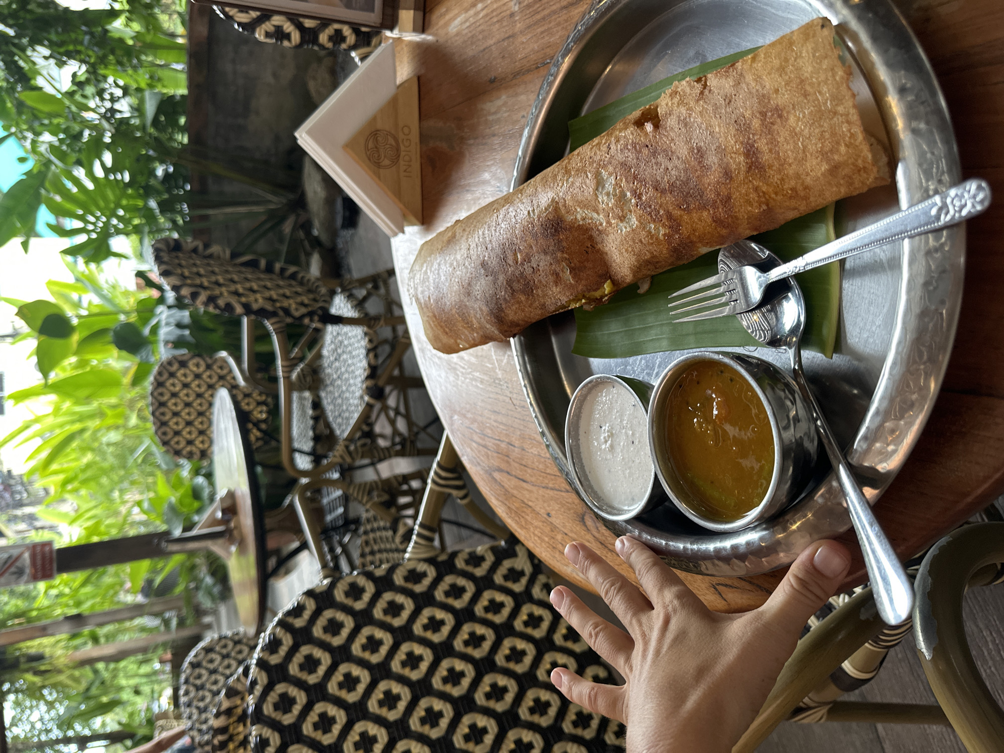 Dosa lunch at a laid-back open-air spot on Koh Phangan