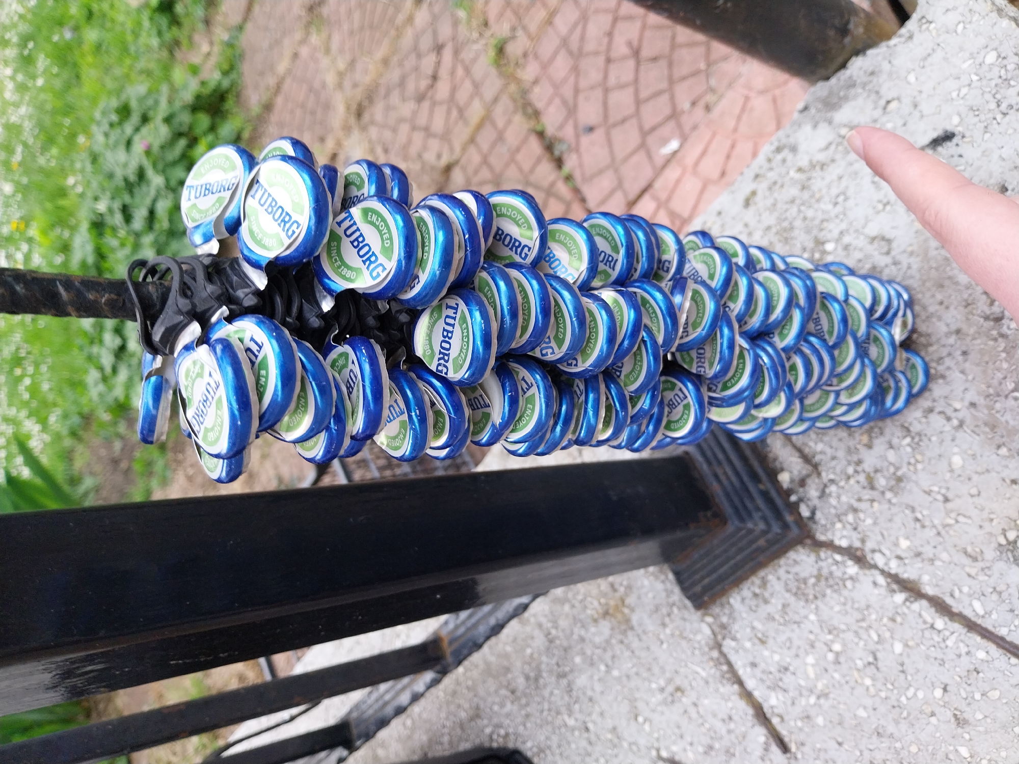 Sofia resident crafts cylindrical art from Tuborg bottle caps
