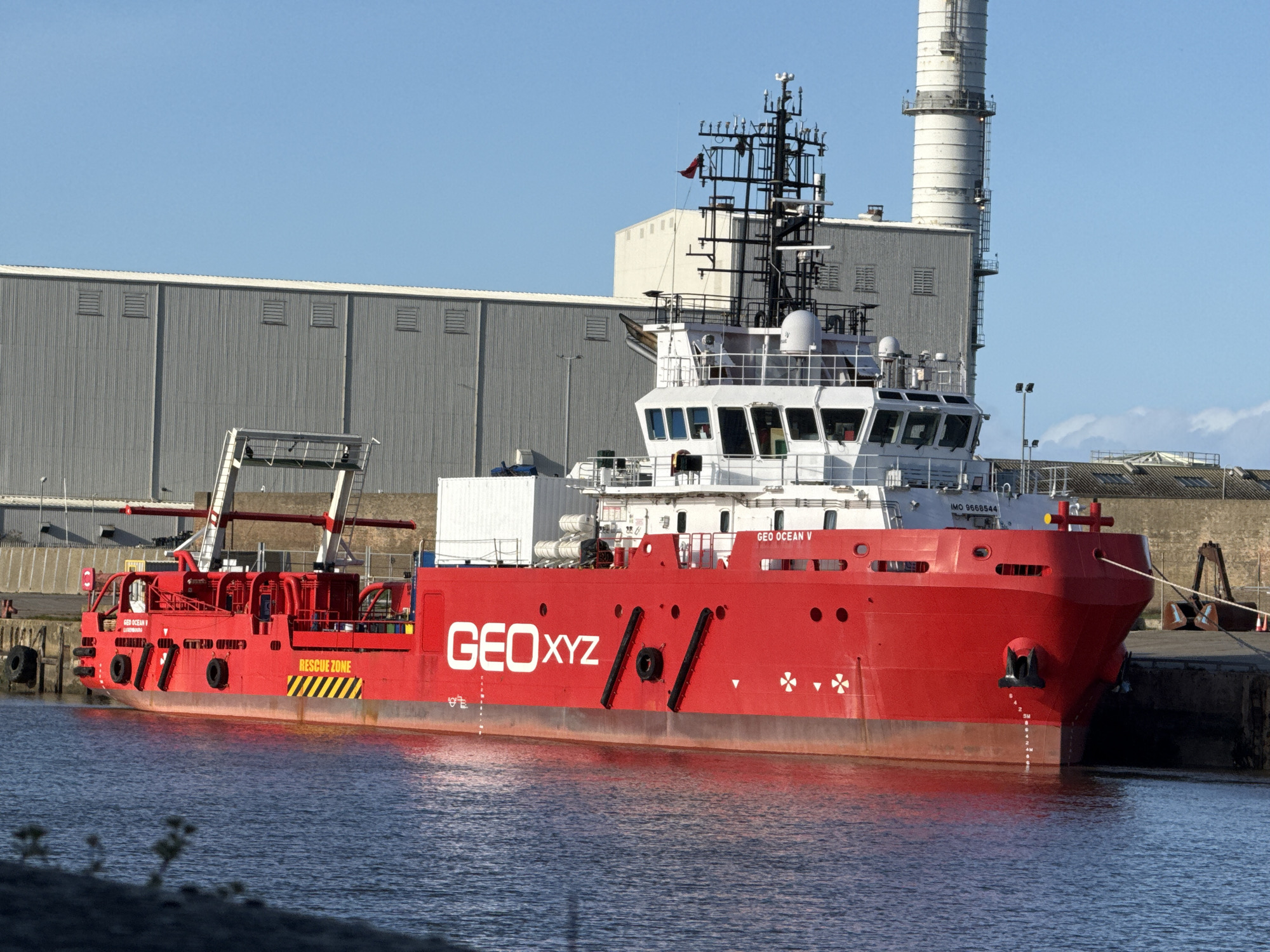 Offshore supply vessel docked at Gorleston-on-Sea port