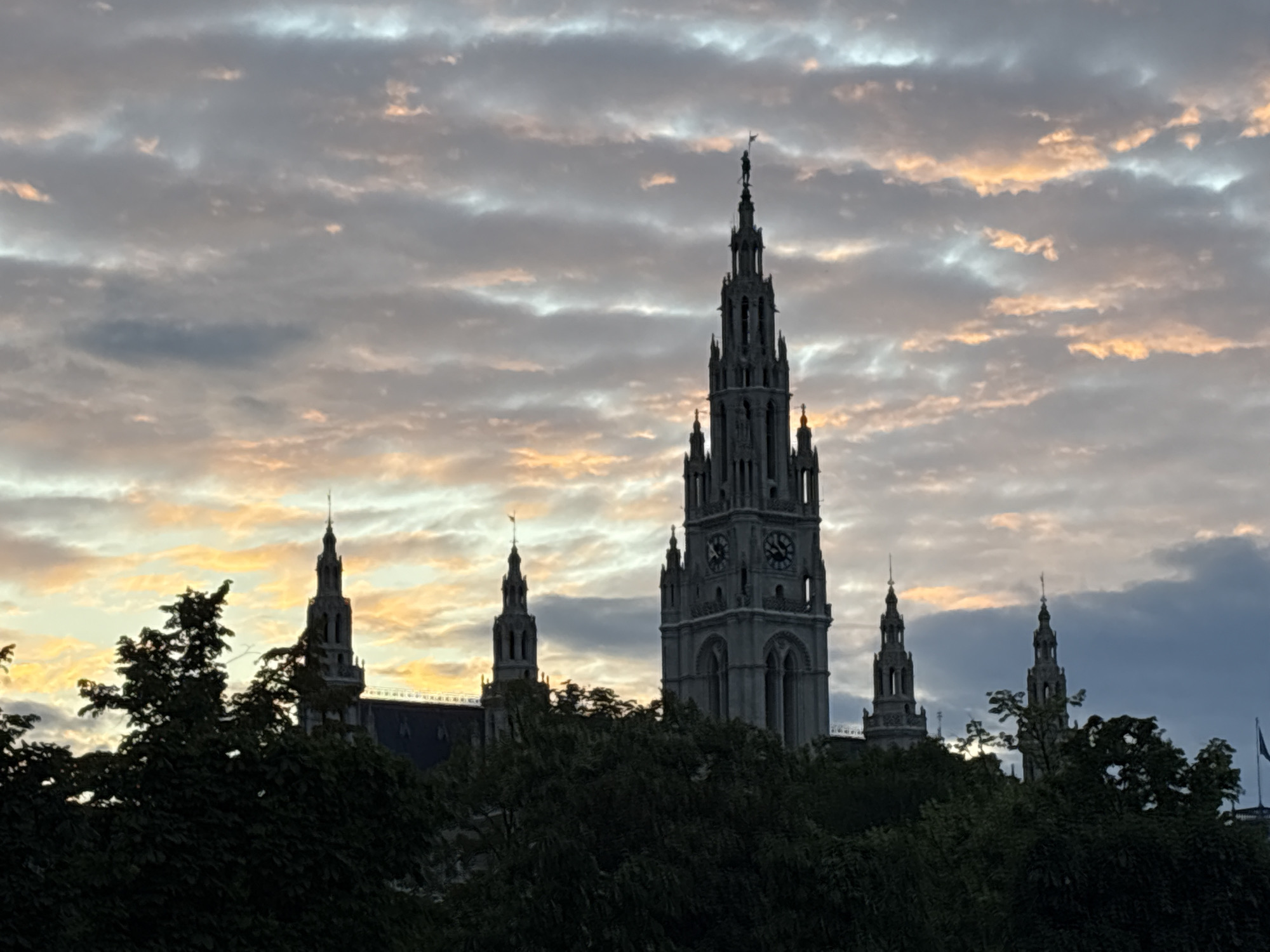 Vienna's historic center on a cloudy summer evening