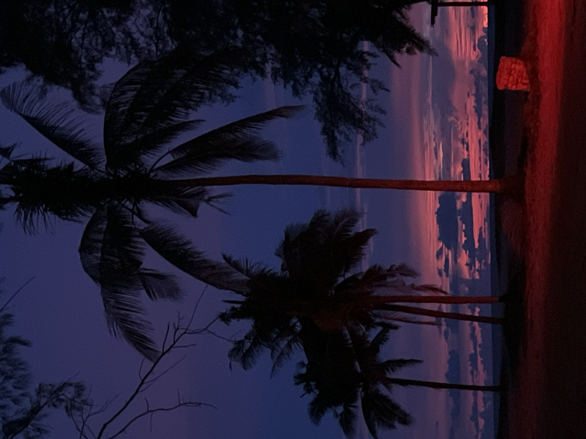 Pulling over for a tropical sunset, then back on the road
