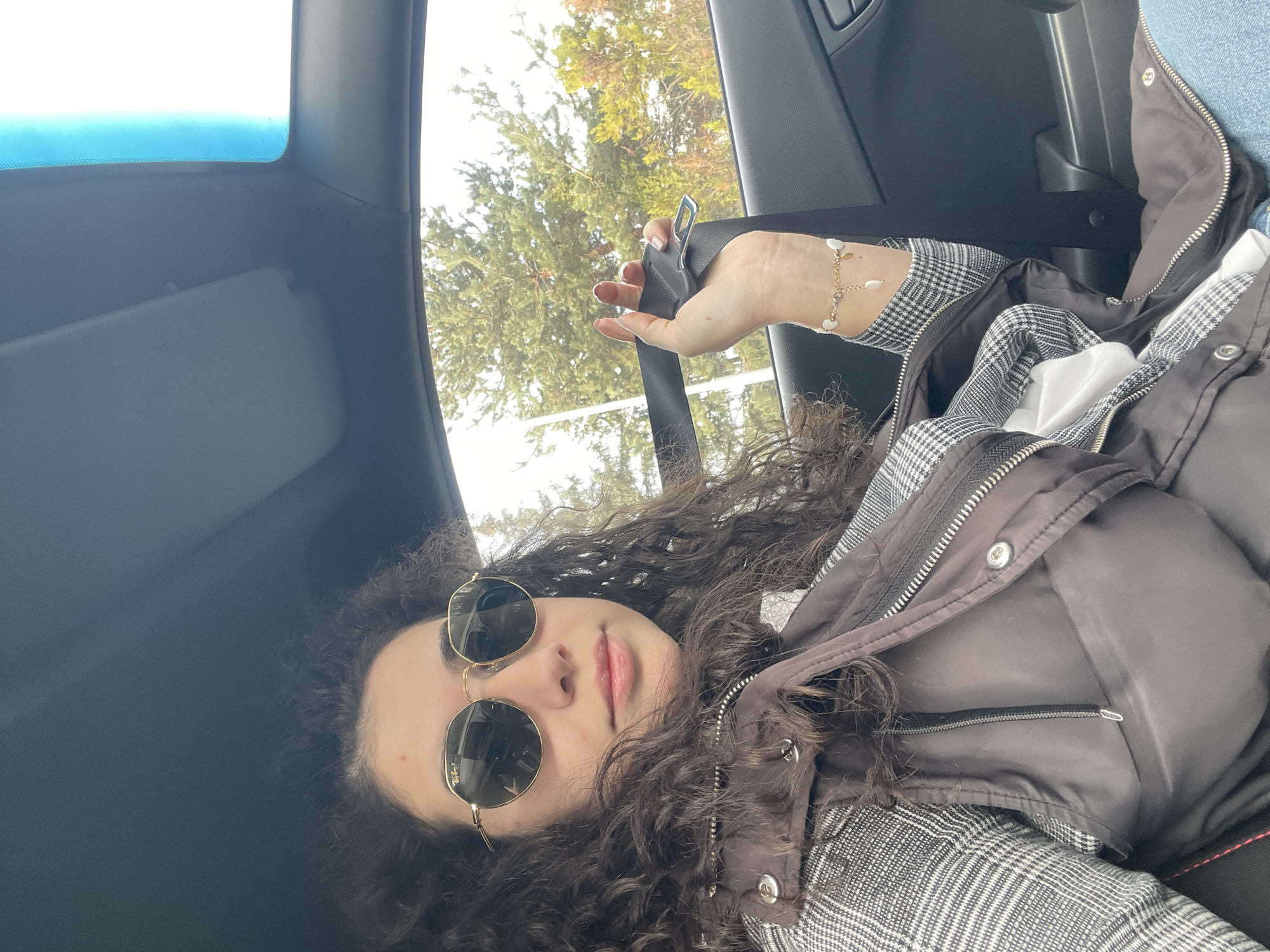 Young women share casual car moment in Sofia