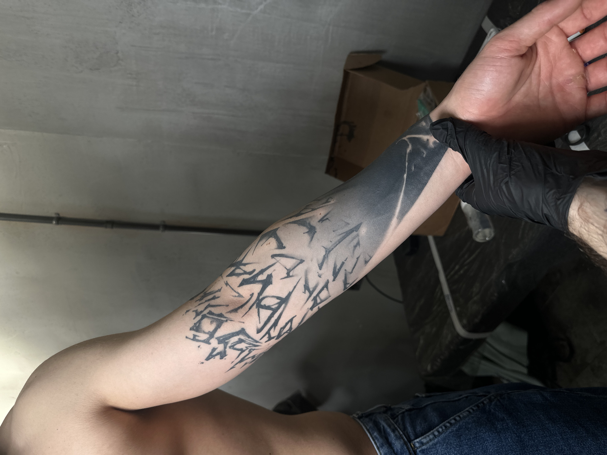 Tattoo documentation and studio visit captured in Moscow