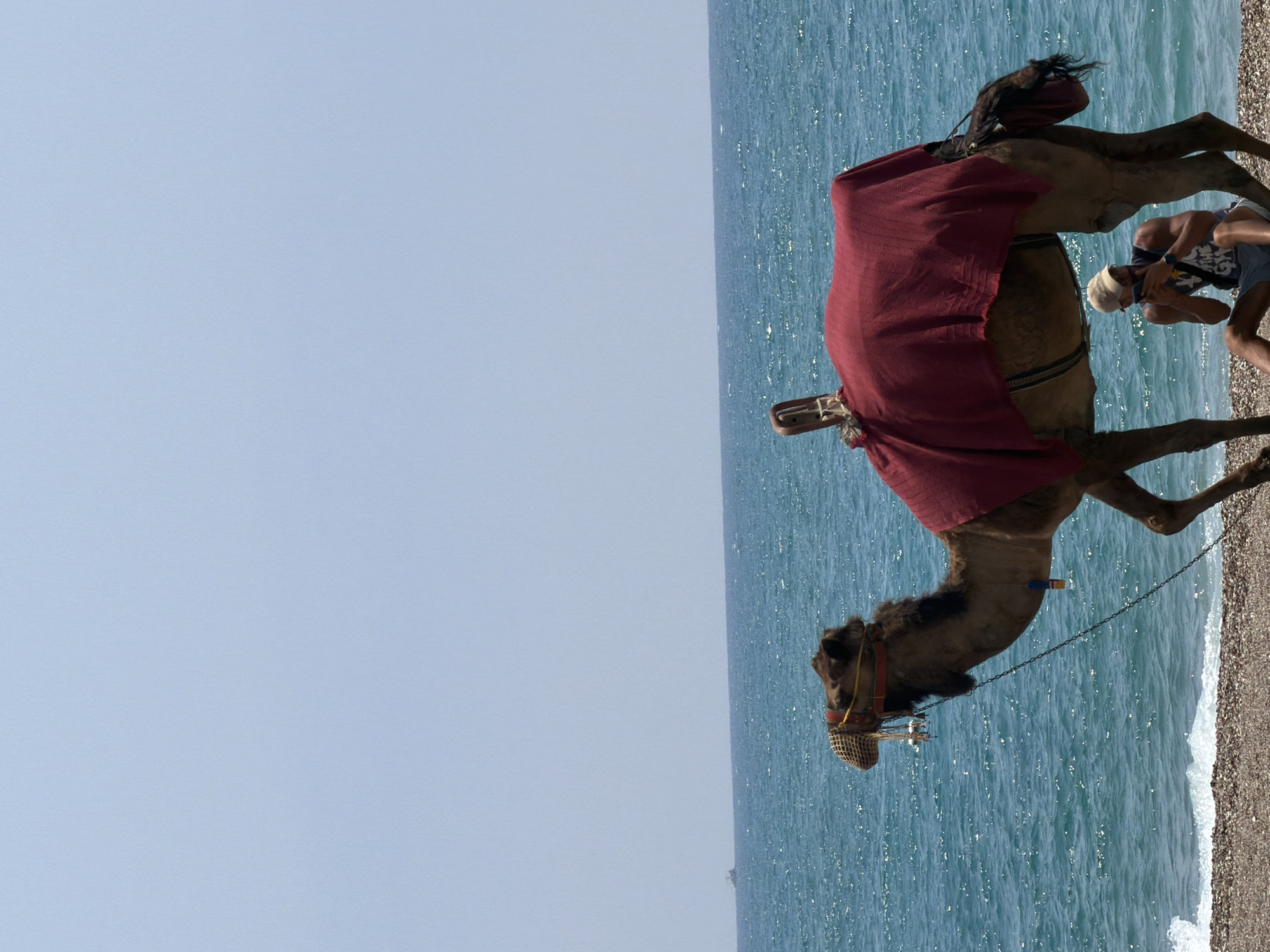 Morning beach tourism activities documented in Manavgat, Turkey