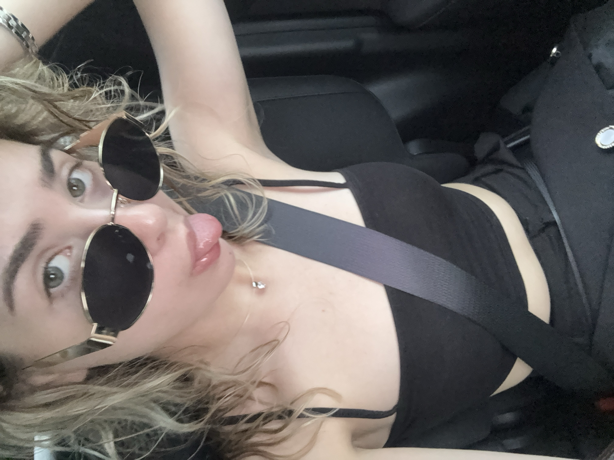 Passengers document car journey through Sofia with selfies, interior shots