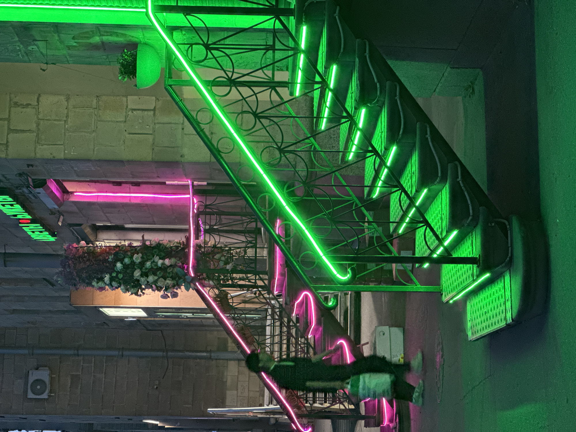 Nighttime urban walk documented across illuminated Saint Petersburg