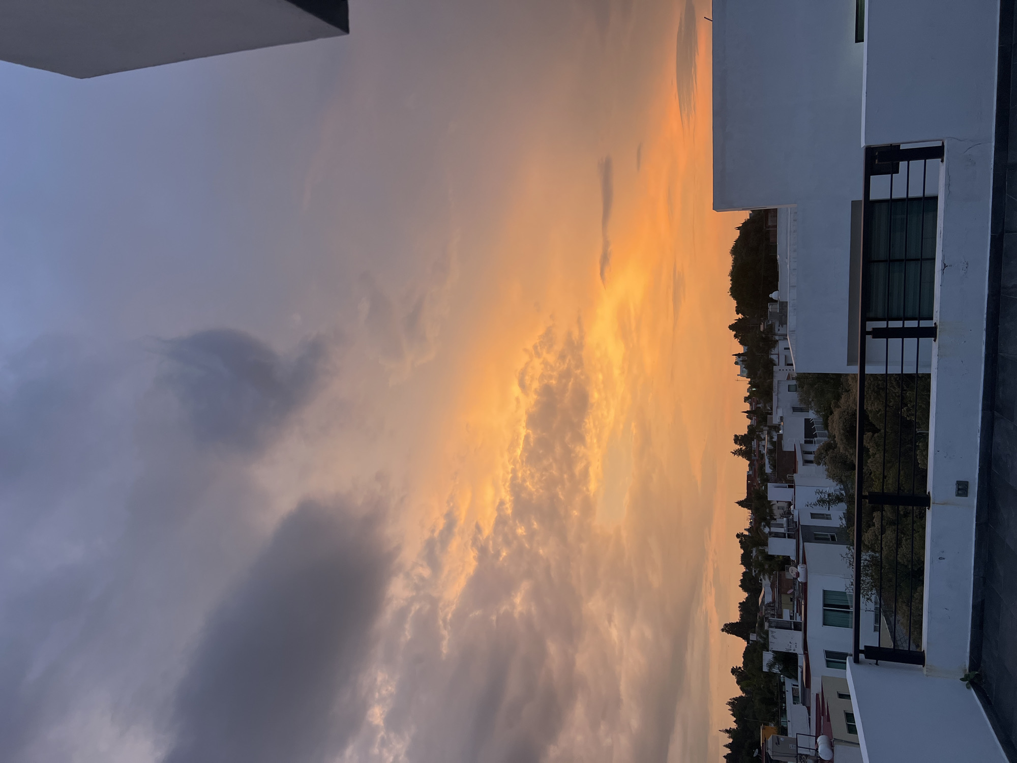 Sunset witnessed across Cholula, Mexico during evening hours