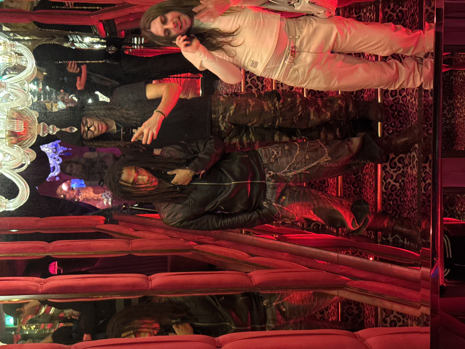 Nightclub gathering observed at Paris venue with red lighting