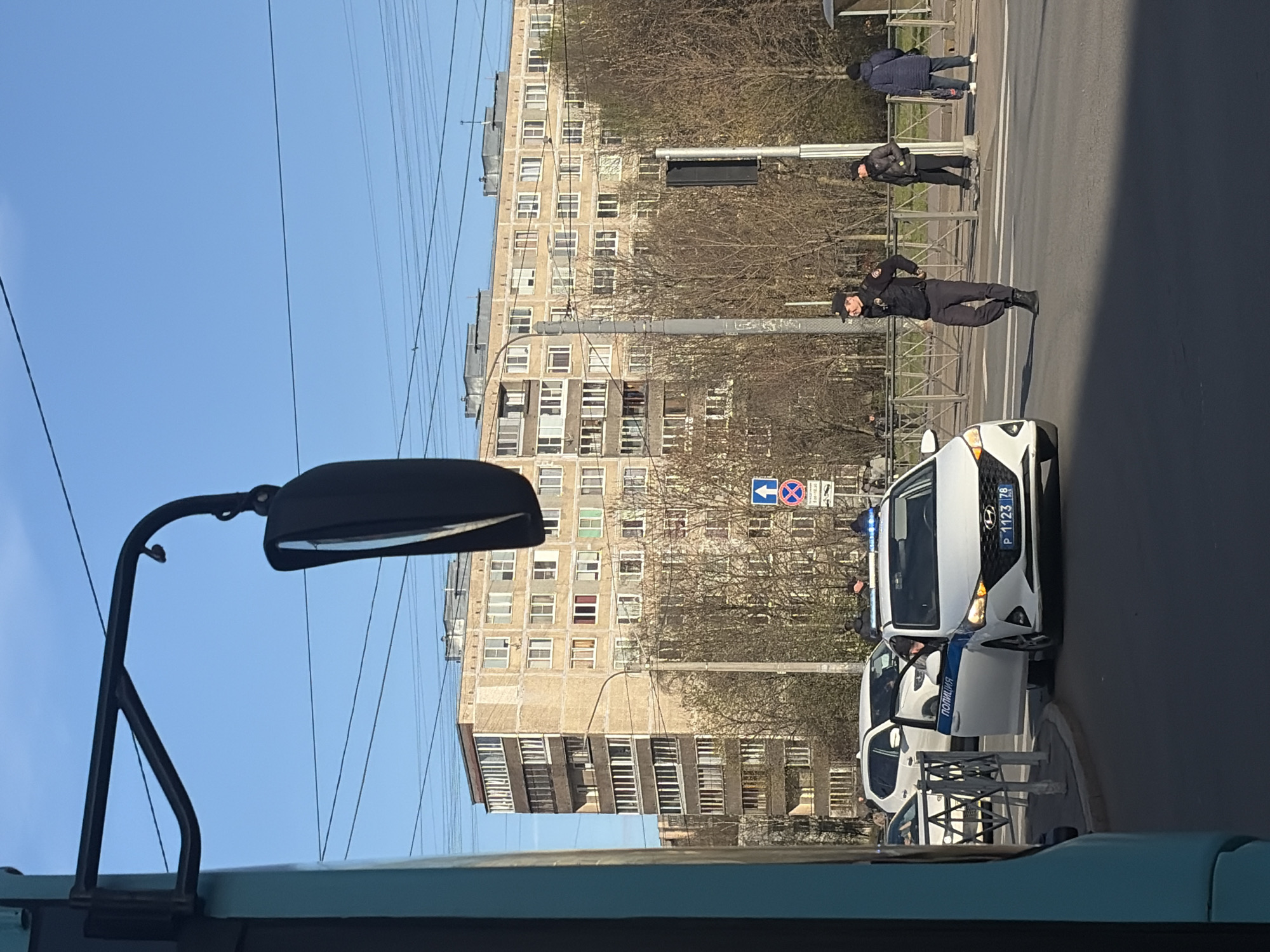 Street view of apartment building captured in Saint Petersburg