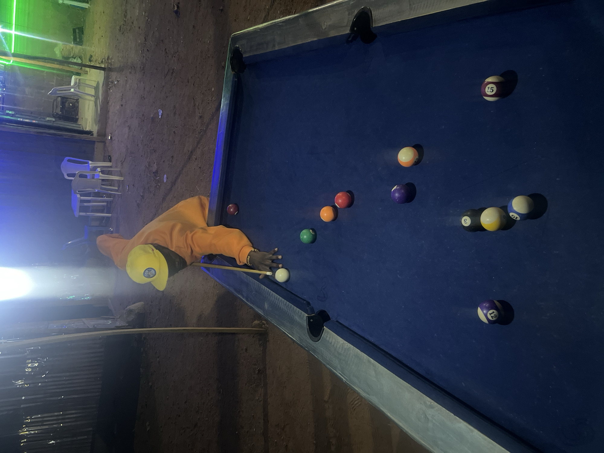 Nighttime billiards game observed in Gura Top, Nigeria