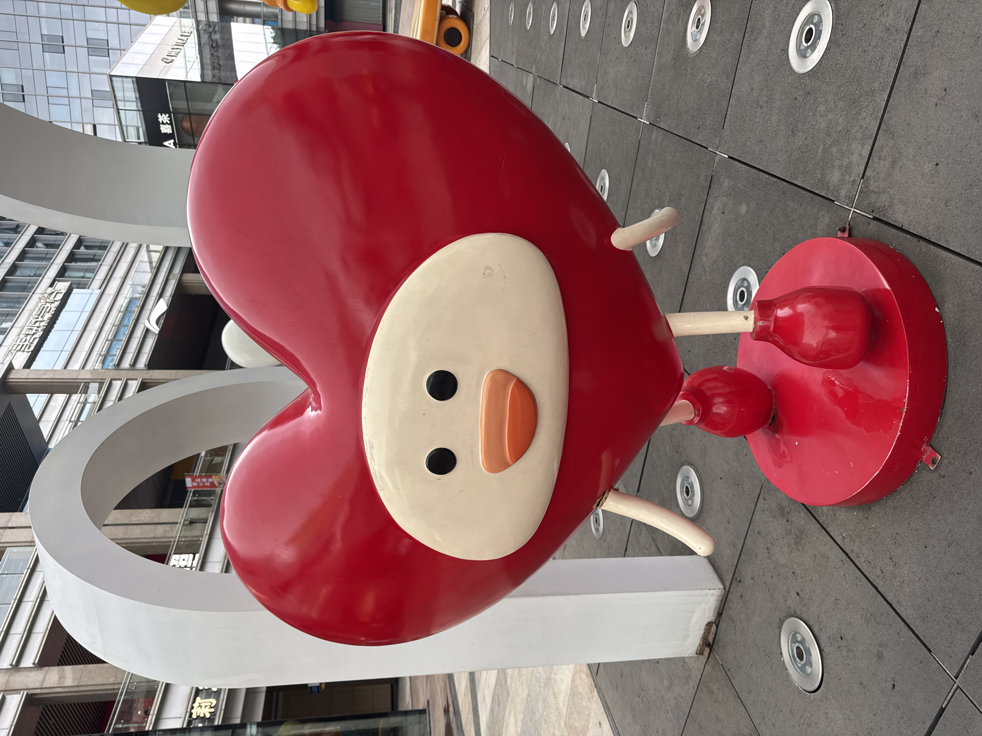 Cartoon character sculptures displayed in Longhua District public spaces