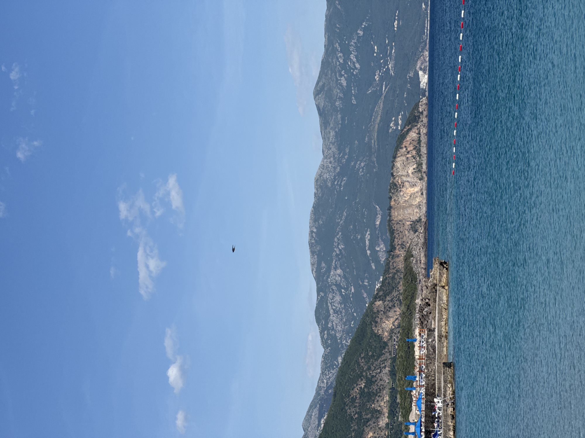 Tranquil afternoon documented at Montenegro's Adriatic coastline