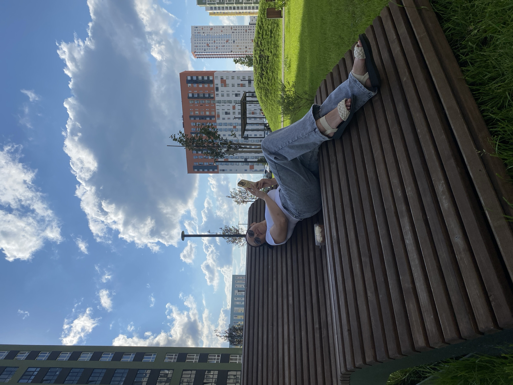 Lazy summer afternoon in a Yekaterinburg residential courtyard