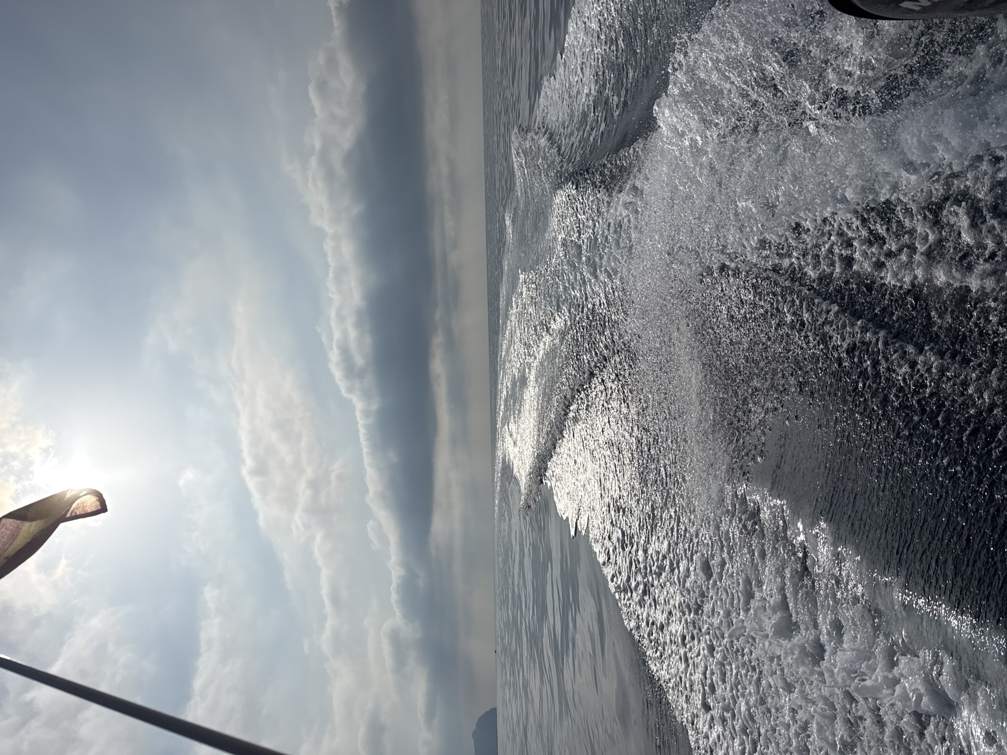 Out on the water off Águilas, castle on the hill