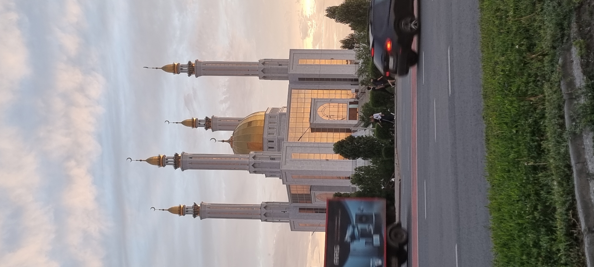 Golden hour along Aktobe's riverfront parks and landmarks