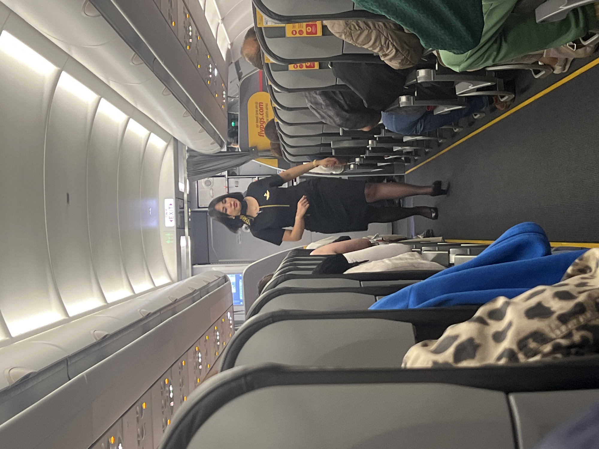Flight attendant spotted in economy cabin, Saint Petersburg