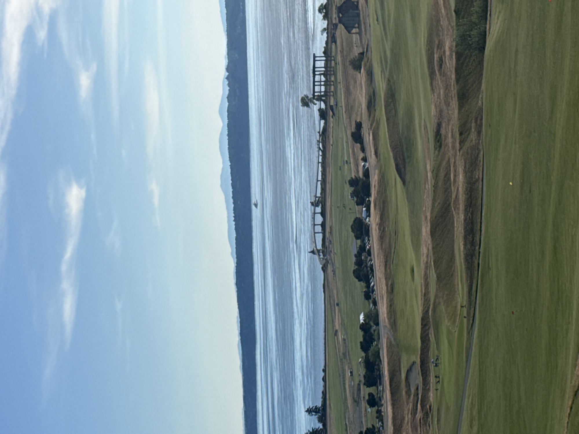 Multiple perspectives of Chambers Bay Golf Course fairways and terrain