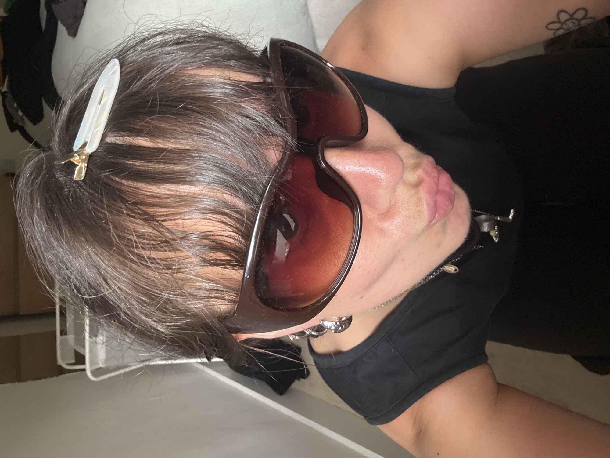 Woman photographed during morning routine in London residence