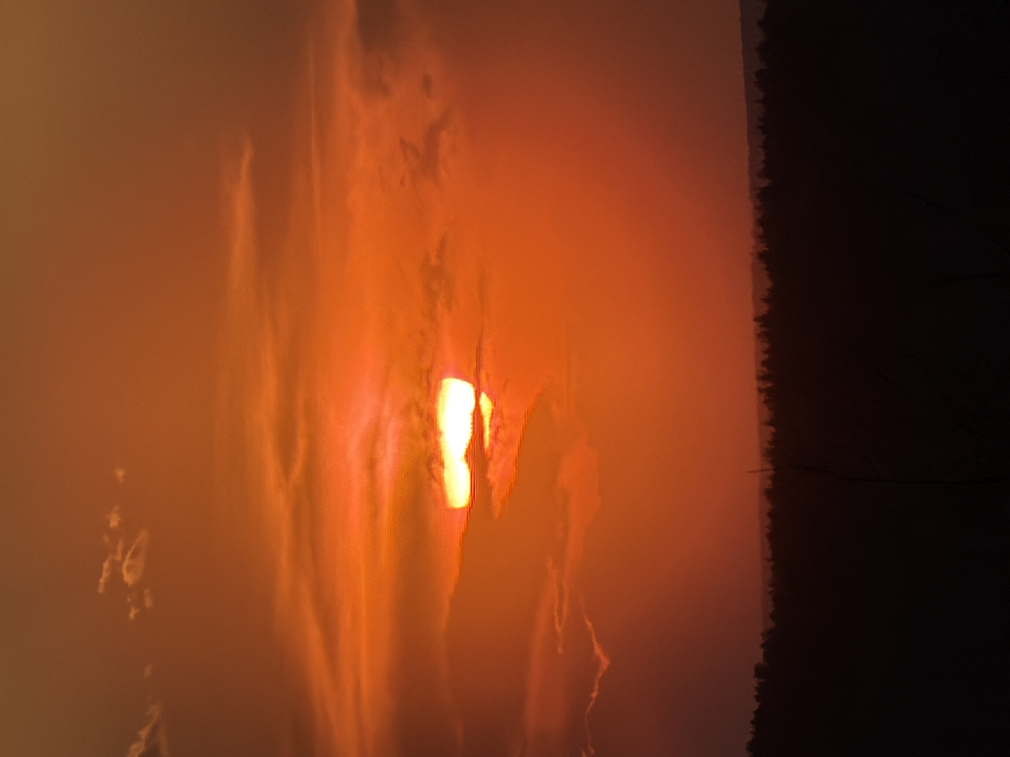 Sunset scenes documented along Kama River in Chaikovsky, Russia