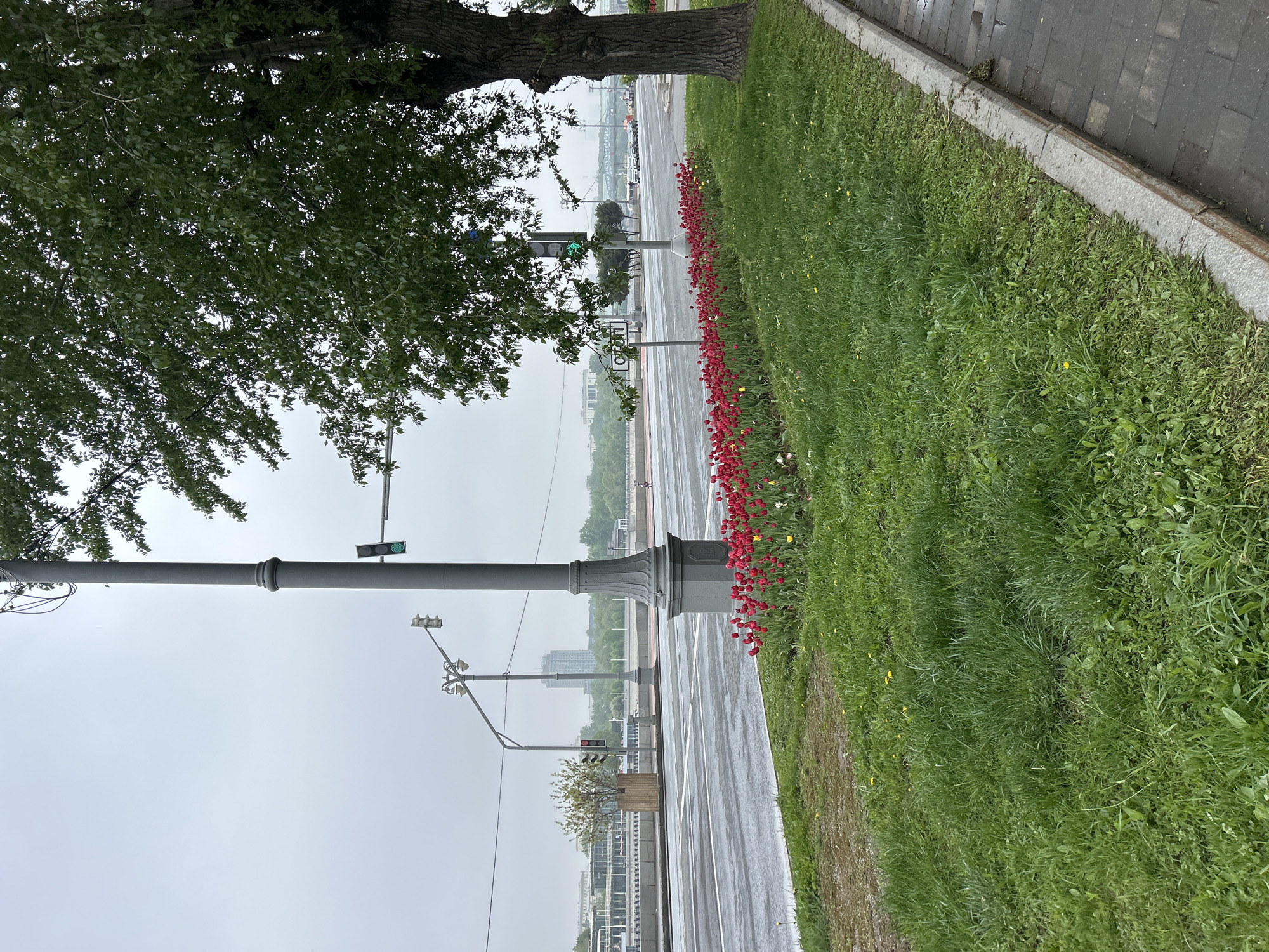 Moscow street walk captures rainy spring morning scenes
