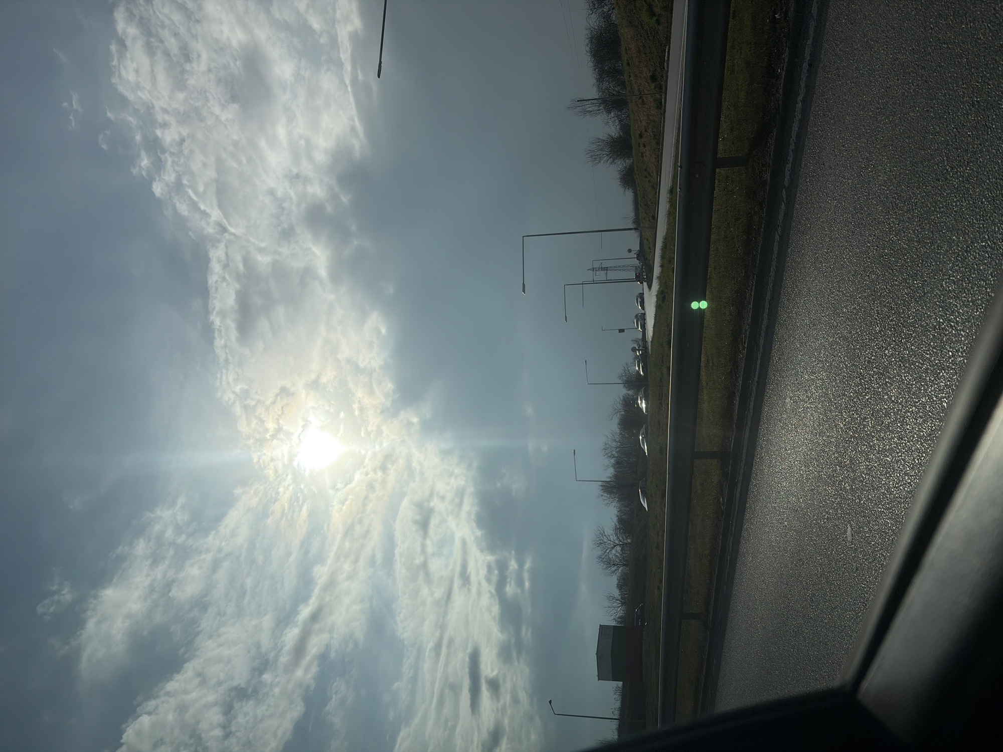 Wet highway views captured from moving vehicle in Sofia