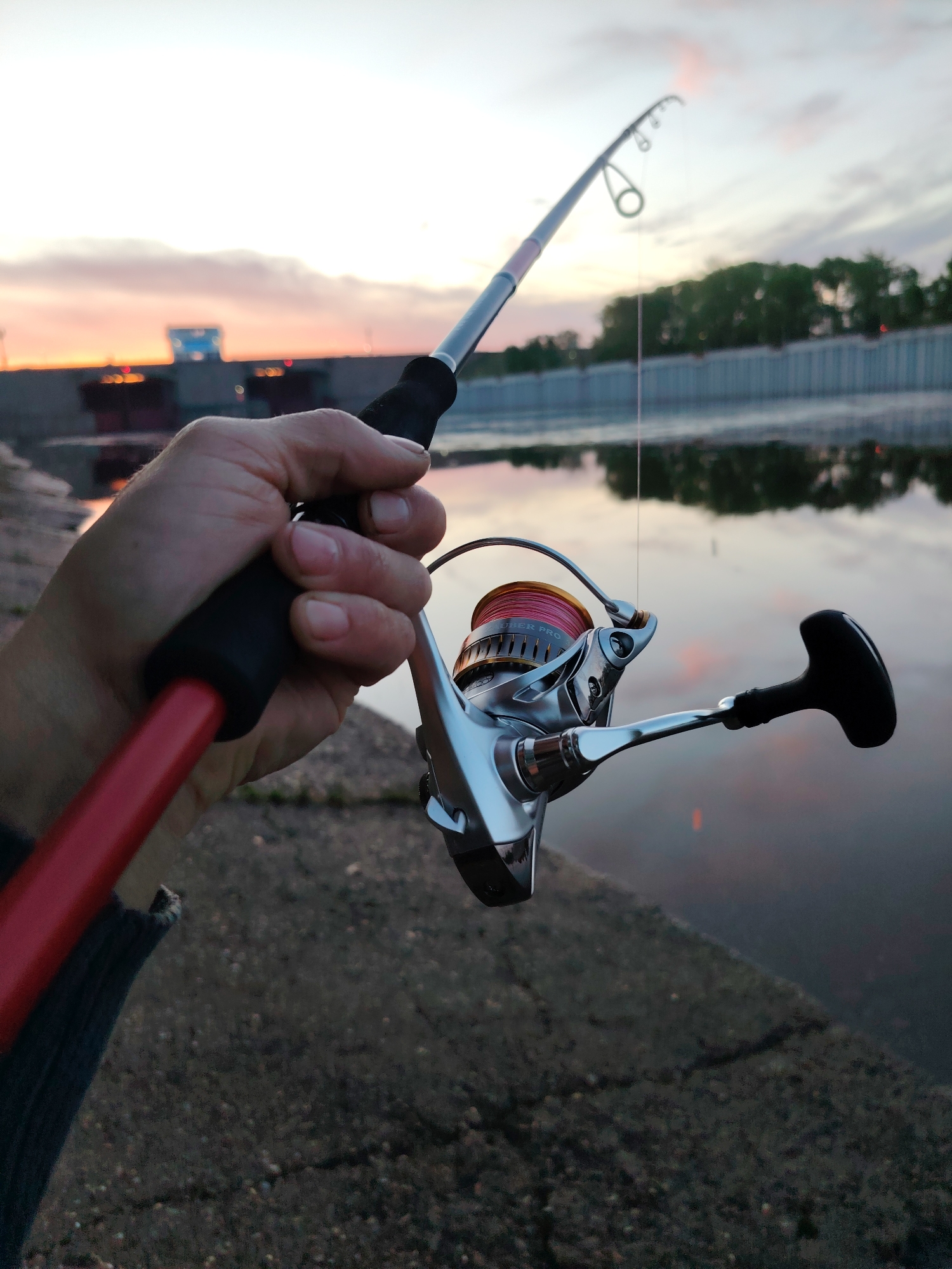 Evening fishing documented along Kama River in Chaikovsky, Russia