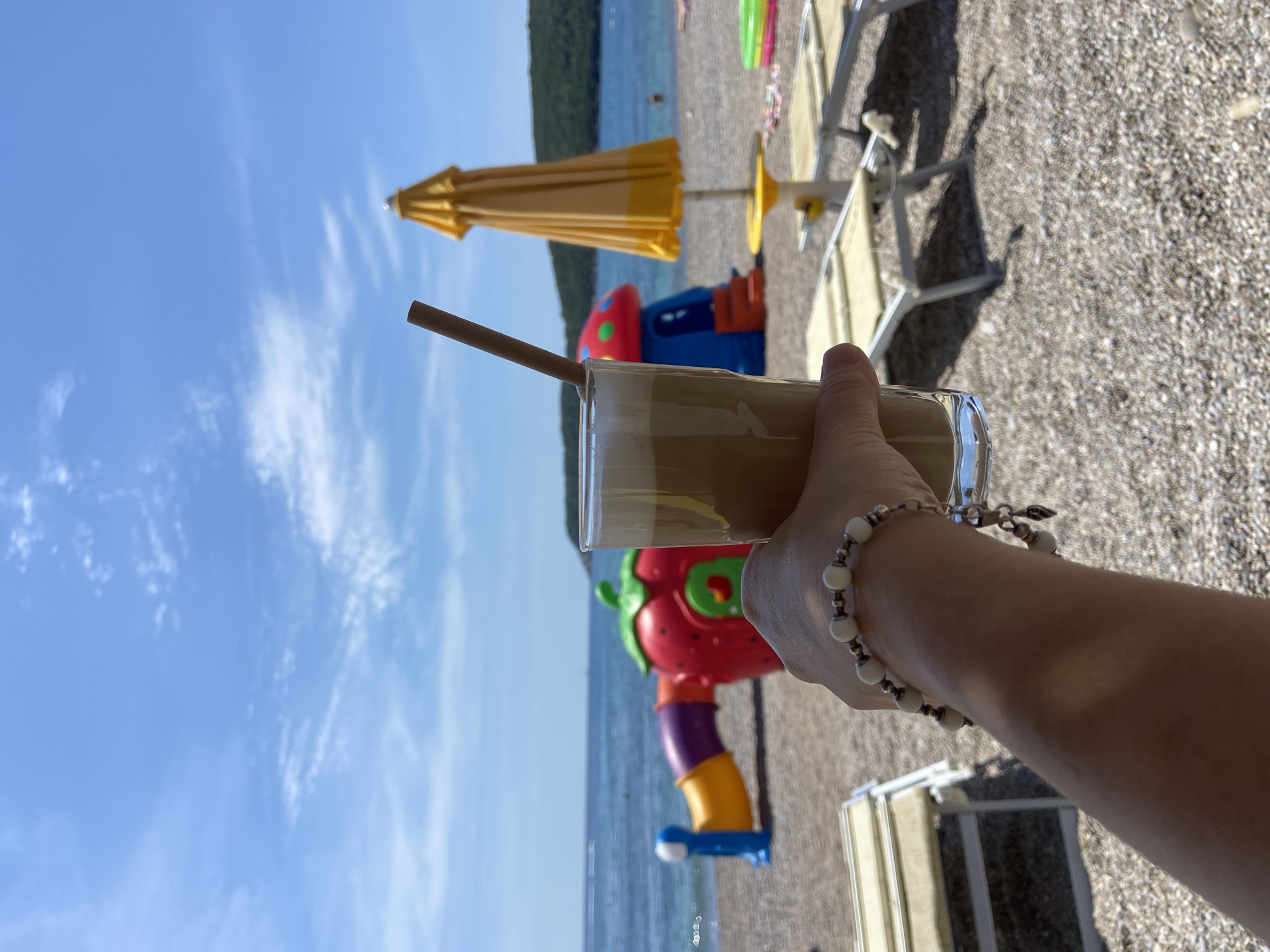 Summer beach activities and parasailing captured in Prijevor, Montenegro