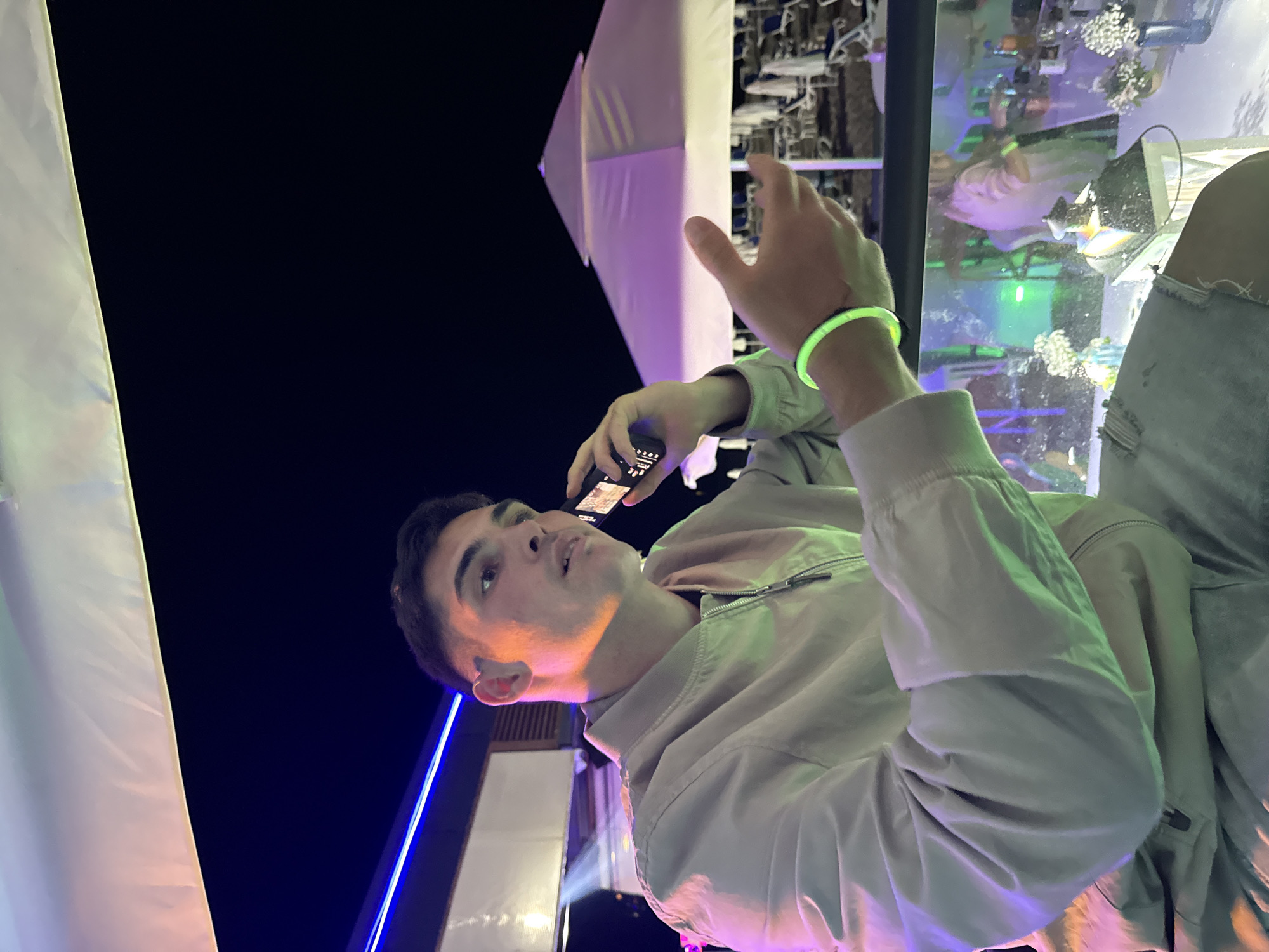Young man spends evening at nighttime venues in Sozopol