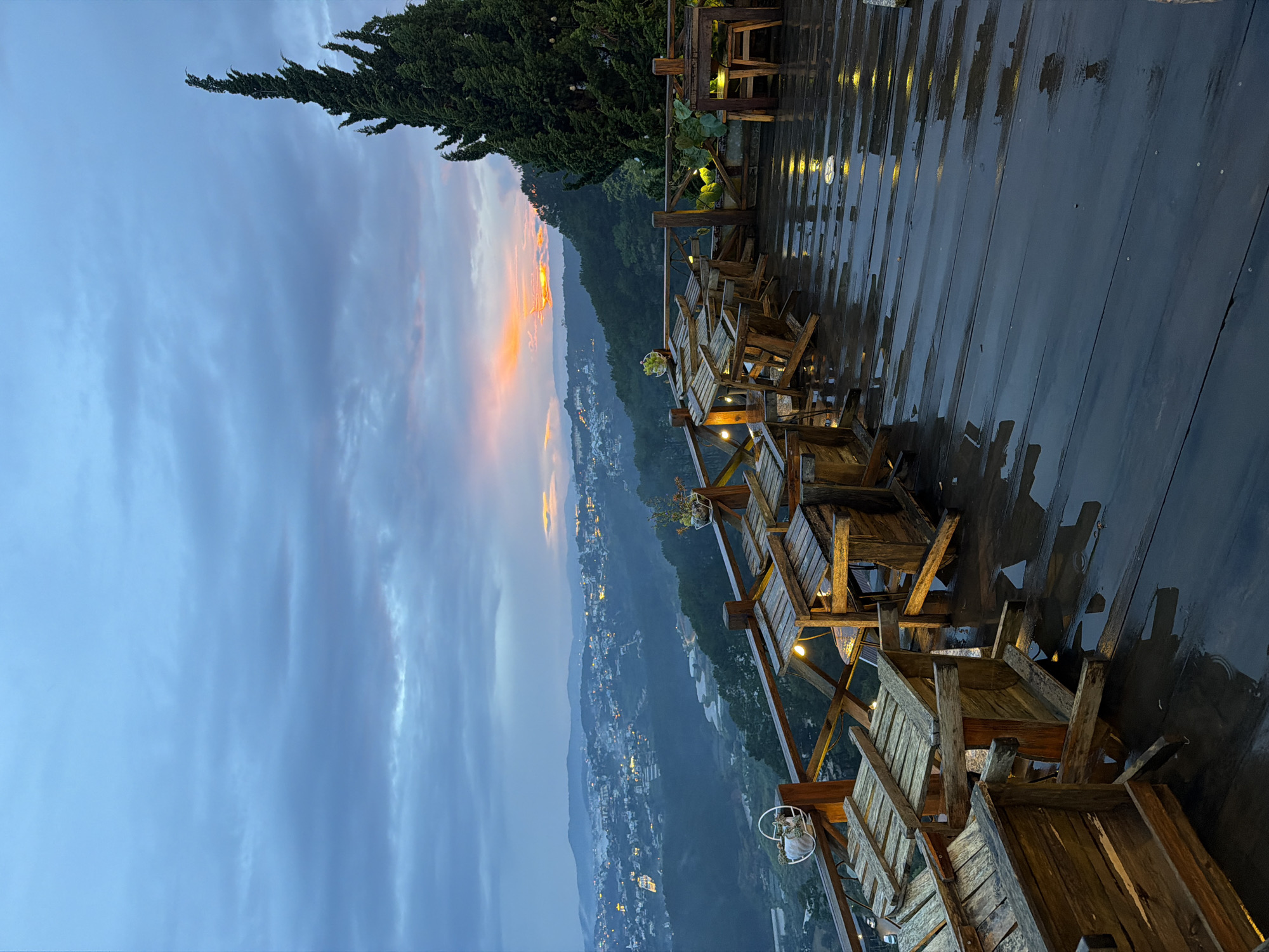 Twilight captured from hillside cafes overlooking Da Lat valley