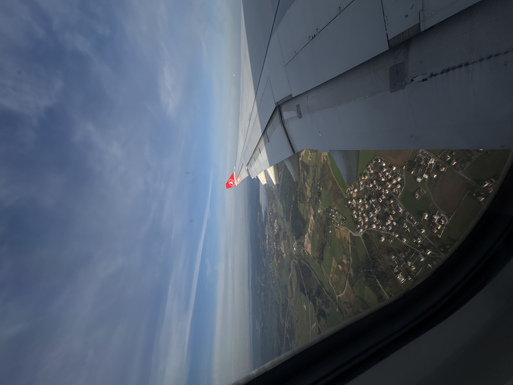 Turkish Airlines passenger spots aircraft from window over Turkey