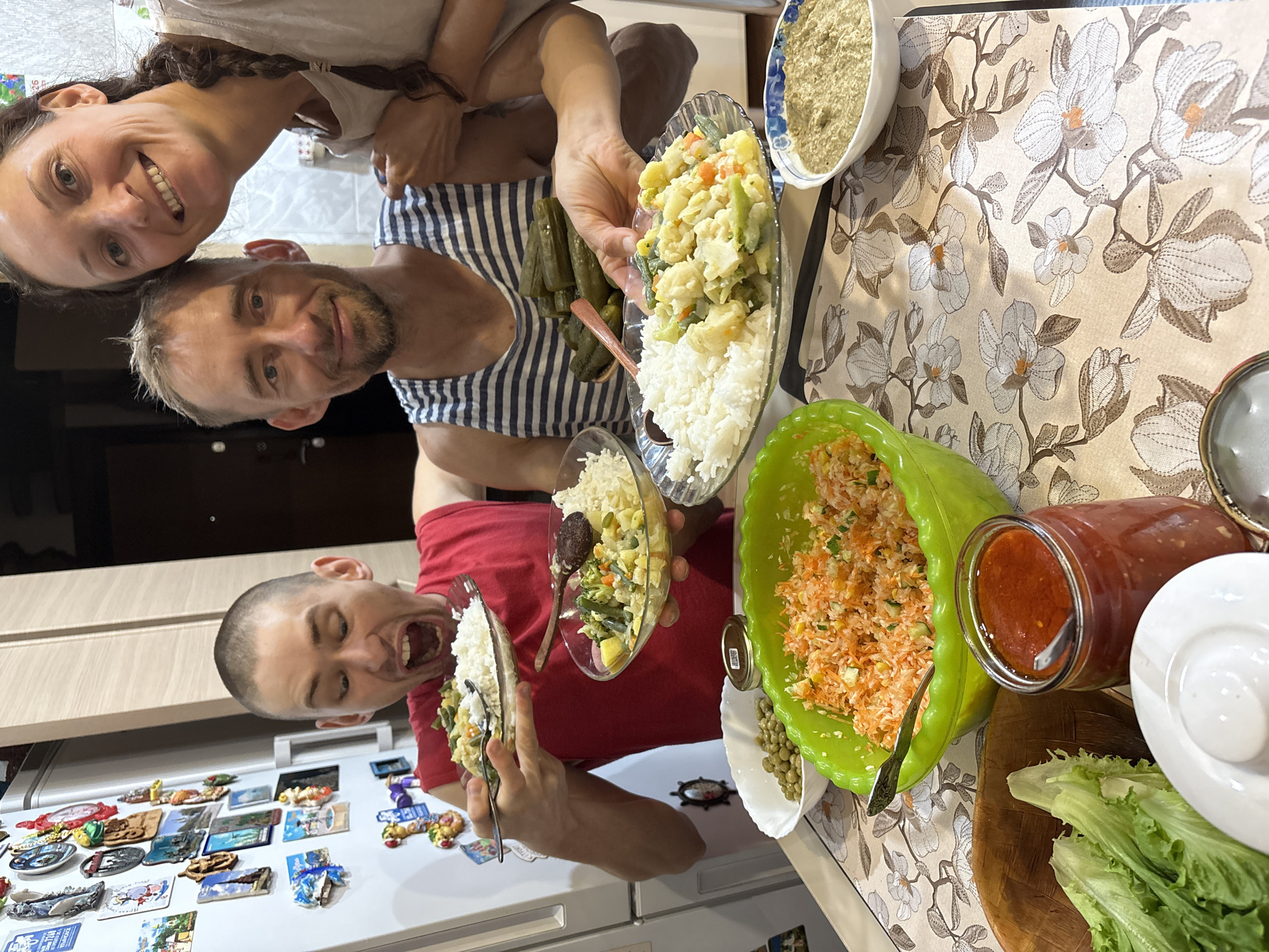 Person holds bowl of mixed vegetables in Ulyanovsk
