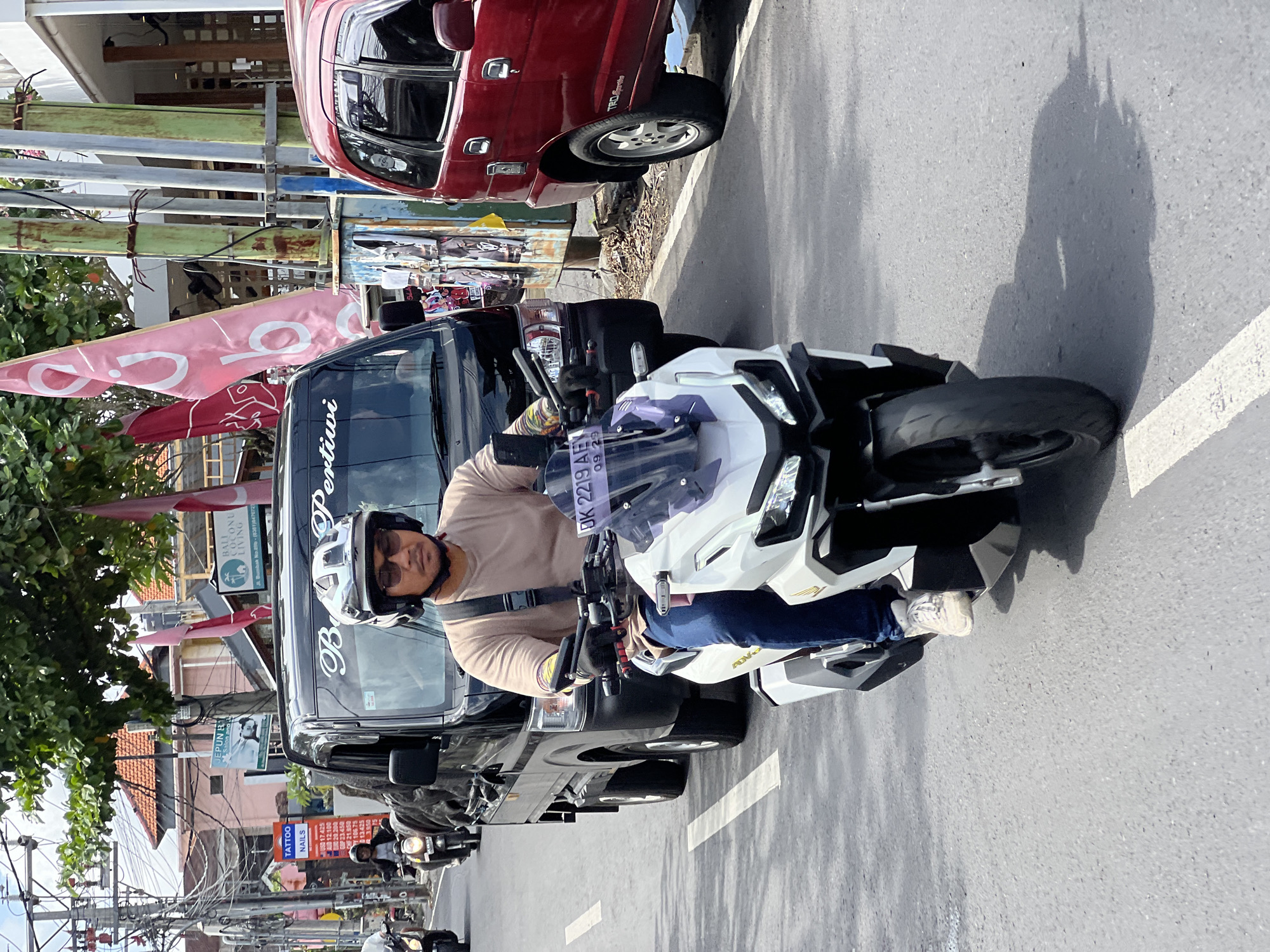 Morning motorcycle traffic observed on North Kuta roads