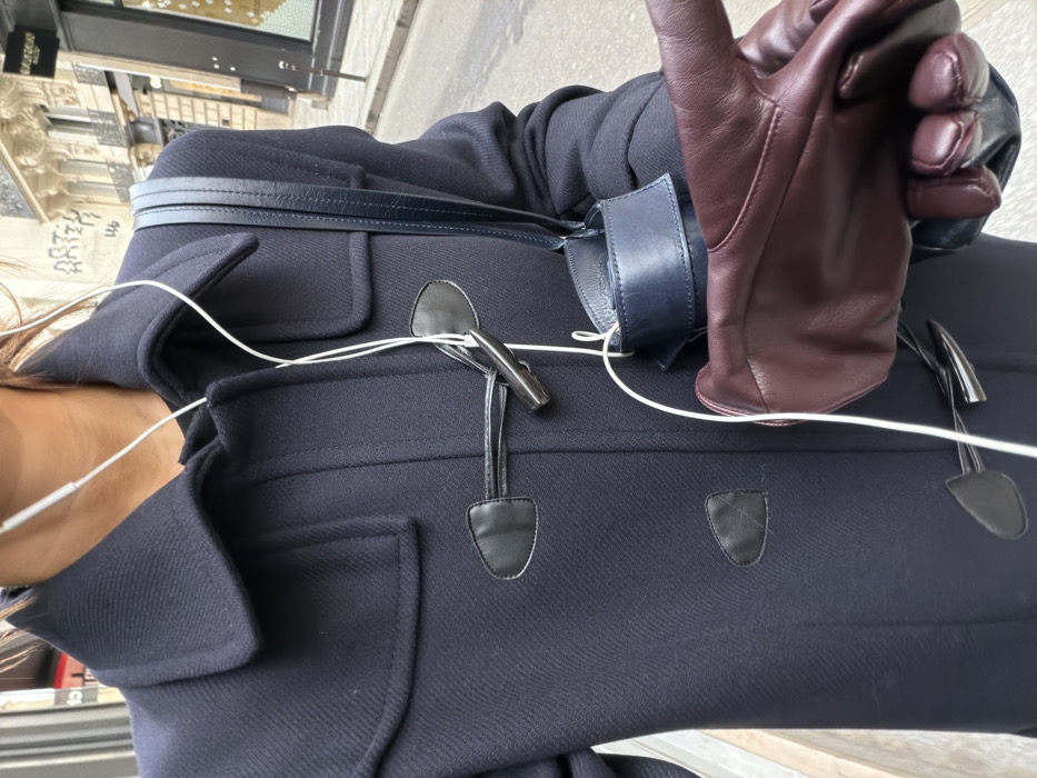 Person in navy duffle coat spotted on Paris street