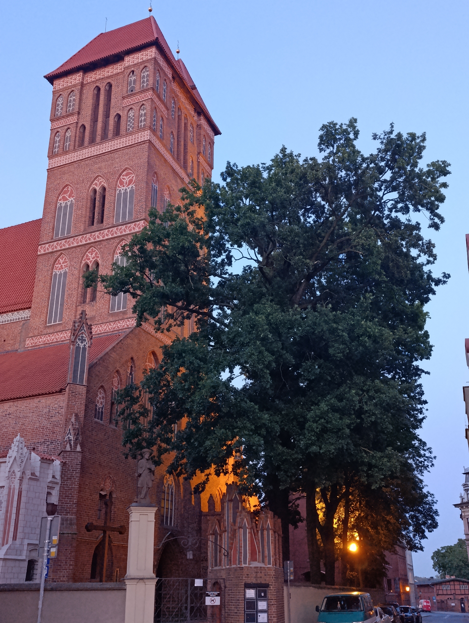 Toruń's Gothic churches at dusk, old town