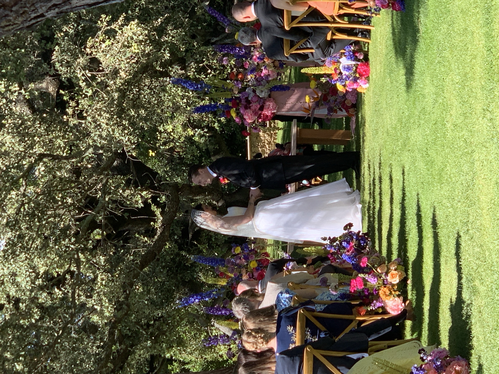 Outdoor wedding ceremony observed at unidentified location