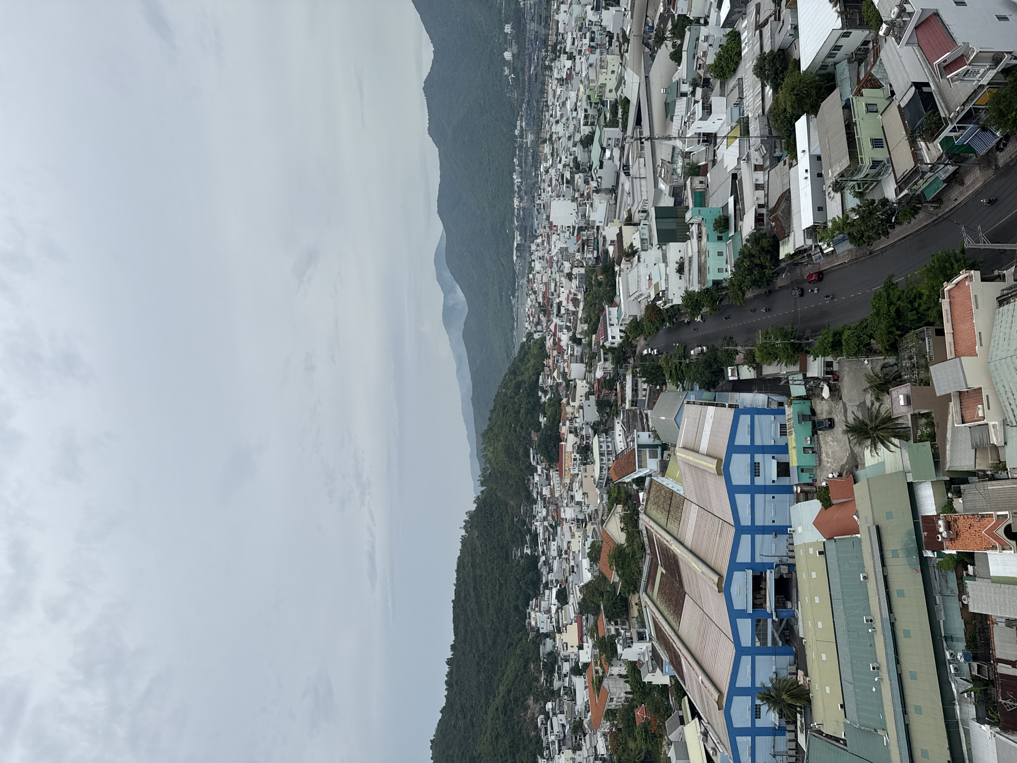 Nha Trang from above: coastal city meets cloudy morning