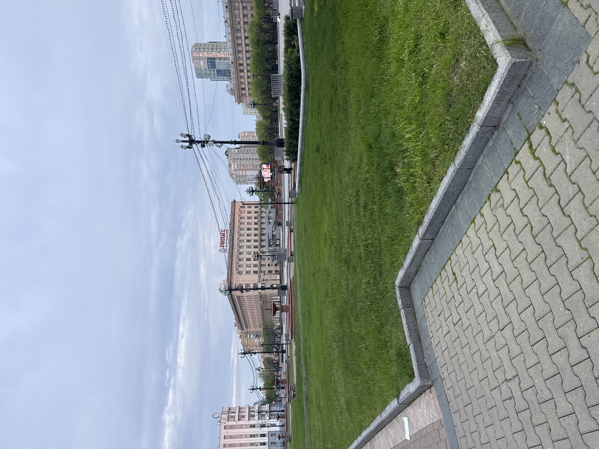 Urban walkways documented near academy building in Khabarovsk