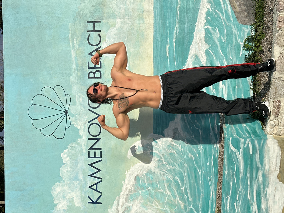Beach gathering features tea ceremony and casual socializing in Montenegro