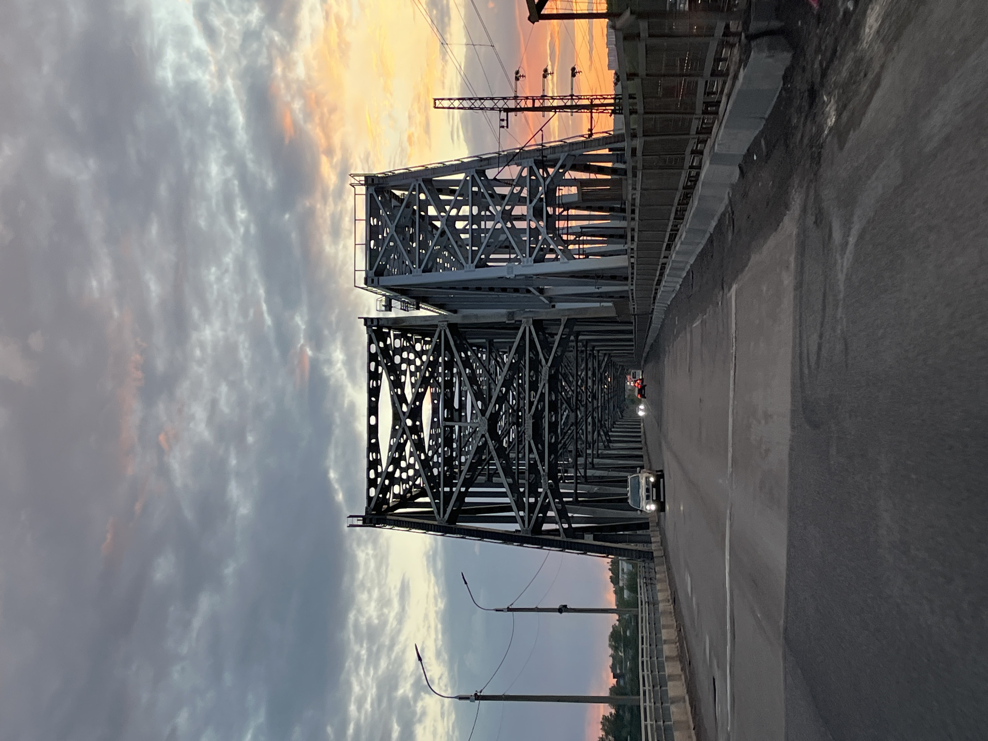 Bridge photograph captured over Yenisey River in Krasnoyarsk